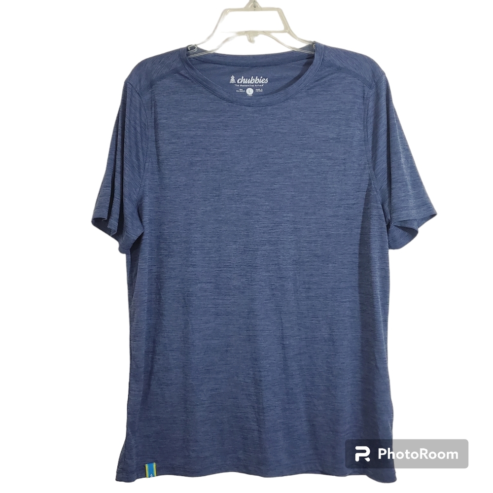 Chubbies Men's Ultimate Tee Shirt Performance Athletic Active Rydell Blue Large